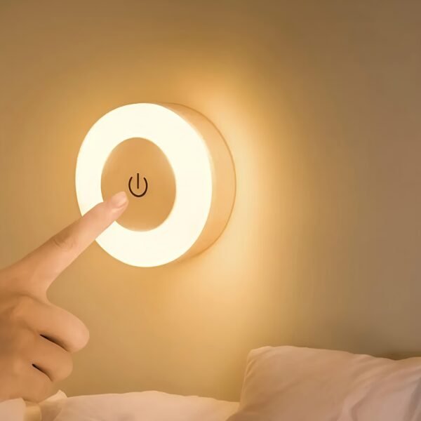 Touch-Activated LED Wall Light with Adjustable Color Temperature - Warm Yellow Light, USB Rechargeable, Ideal for Bedroom, Living Room, Study, Indoor Lighting, Touch Control Light | Modern Decor Light | Touchactivated Lamp, LED Lights for Bedroom